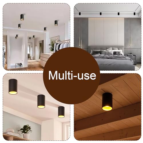 Image of GIGAWATTS 12W LED Ceiling Light BIS Approved Cylindrical COB Surface Mounted Aluminium Down Bright Spotlight Wall Lamp Fixture for Bedroom Livingroom Hall (Warm White, Pack of 1)