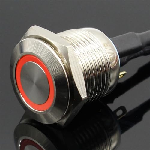 Interruptor de metal de 16mm 220V con LED verde y reinicio automático de alta durabilidad 4