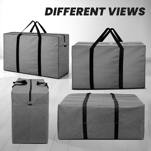 Image of Storite Heavy Duty 1680 Denier Nylon 158 LMulti-Purpose Moisture Proof Extra Large Toys /Stationery Paper /Blankets /Clothes Storage Bag /Moving Bags /Shifting bags(Grey, 86x34x54 cm) Rectangular