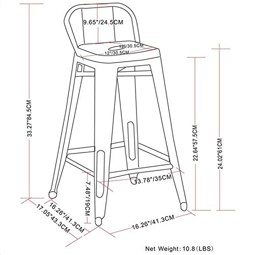 Simplihome Rayne Industrial Metal 24 Inch Counter Height Stool (Set Of 2) In Black For The Dining Room And Kitchen #TOP6