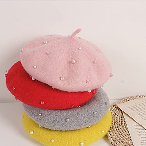 Winter Warm Baby Hat For Girls Wool Beret Hat Infant Toddler Girls Hat Autumn Cute Pearl Classic Girls Beanie 3-10Y, 5-Pink #TOP3