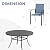 VICLLAX 9 Pieces Patio Dining Set, Patio Furniture Set of 8 Patio Stackable Dining Chairs and 53" Outdoor Metal Round Table with Storage Shelf, Blue Chairs and Black Table