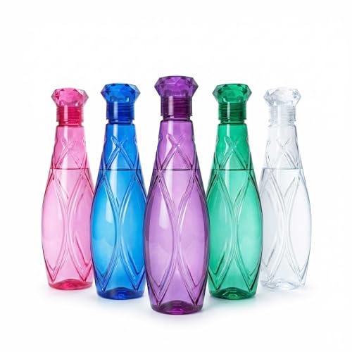 Image of RED WIND Unbreakable 1 Litre Crystal Curve Water Bottles | Pack of 3 | Multicolor | Leakproof Screw Cap | BPA-Free | Bottles for Fridge, Gym, Home, Office, School and Travel