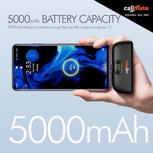 Image of CALLMATE Powernugget 5000mAh 23W Fast Charging Type C Power Bank with 23W Type C PD Input & Output, Compatible with Samsung Type C Phones, Tablets (Type-C, Li-Ion, Black)