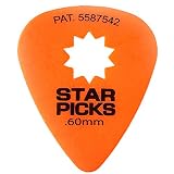 Everly Star Guitar Picks | 72 Pack | .60mm | Orange