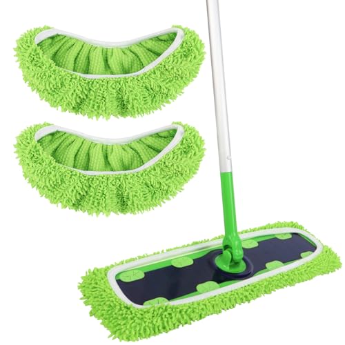 Image of AmaVins 2 Pack X-Large Reusable 100% Coral Fleece Mop Pads Compatible with Swiffer XL（17