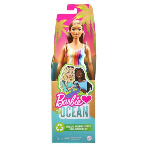 Barbie Malibu Aniversário 50 Anos Vestido Listras, Multicolorido