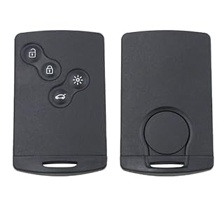 Clé Carte Compatible pour Renault Clio 4 (2012-2020) et Captur (2013-2020) - Aftermarket Vierge Complète à Programmer - 4 Boutons - Circuit Pile et Lame Inclus
