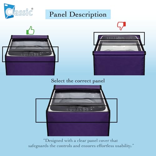 Image of Classic Top Load Washing Machine Cover Suitable For LG 11 Kg, 11.2 Kg, 11.5 Kg, 12 Kg, Waterproof & Dustproof (56cmsX56cmsX88cms, Purple)