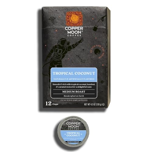 Image of Copper Moon Single Serve Coffee Pods for Keurig K Cup Brewers (Tropical Coconut - Medium Roast, 12 Count)