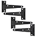 4 Pezzi Nero Cerniere a T, Cerniere per Porte, Cerniere a T Resistenti per Cancelli in Legno o Metallo, Resistenti Cerniere per Riporre Capannoni, Porte, Granai, Cancelli (6 Pollici)