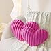 AELS Heart Shaped Pillow, Set of 2, Heart Decorative Throw Pillows, Faux Fur Love Pillows 20 & 16 Inches, Valentines Day Cute Decorations, Wedding Decor, Living Room Bedroom Nursery Decor, Hot Pink