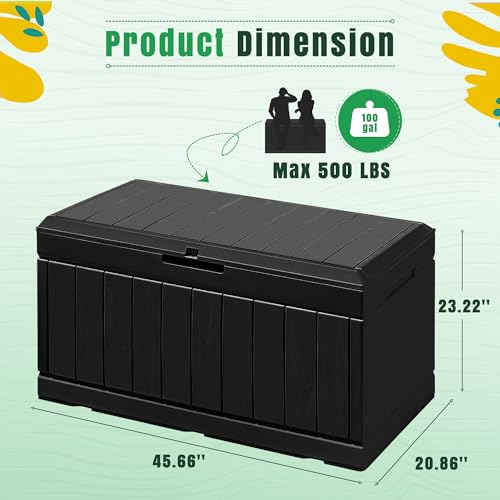 Greesum GS-PSB22-0093-0 82 Gallon Resin Deck Box Large Outdoor Storage thumb #6