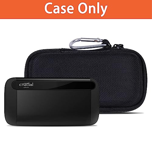 Image of Aenllosi Hard Carrying Case Compatible With Crucial X8 1TB /2TB /4TB /500GB Laptops Portable SSD,External External Solid State Drive & USB Cable Organizer(Case Only), Black