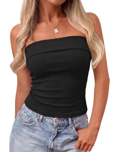 Black Ribbed Tube Top