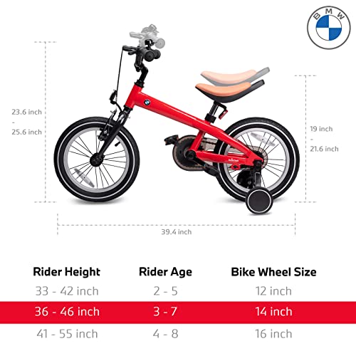 RASTAR BMW 14 Inch Toddler Bike with Training Wheels for Boys and Girls Age 3-7, a Valuable Outdoor Gift of Kids Light Weight Bicycle for Children 3 4 5 6 7 Years Old, Red by RASTAR - Image 2