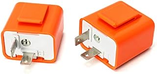 QWORK Universal 12V 2-Pin Flasher Relay, Motorcycle LED Turn Signal Indicator Flasher Relay Speed Adjustable, 2 Pcs