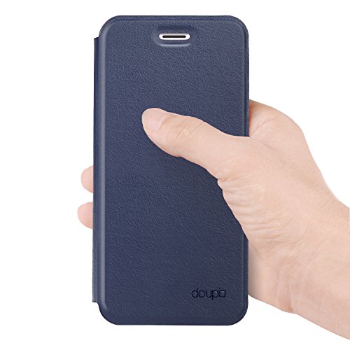 doupi Flip Cover for iPhone 8/7 Plus (5.5 inch), Magnet Protective Flip Case Book Style Screen Protector Stand, dark blue - Image 2