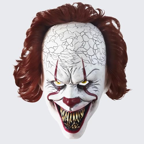 BUOAZR Scary Latex Maske, Horror Voller Kopf Latex Cosplay Maske,...