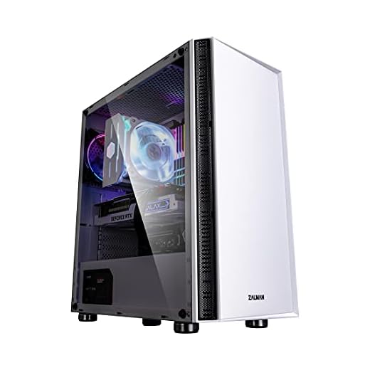 Zalman R2 White ATX Mid Tower Gaming PC Case, Mesh Front Panel, Tempered Glass, Top I/O Ports, 120mm Spectrum RGB LED Fan, Cooling System - White