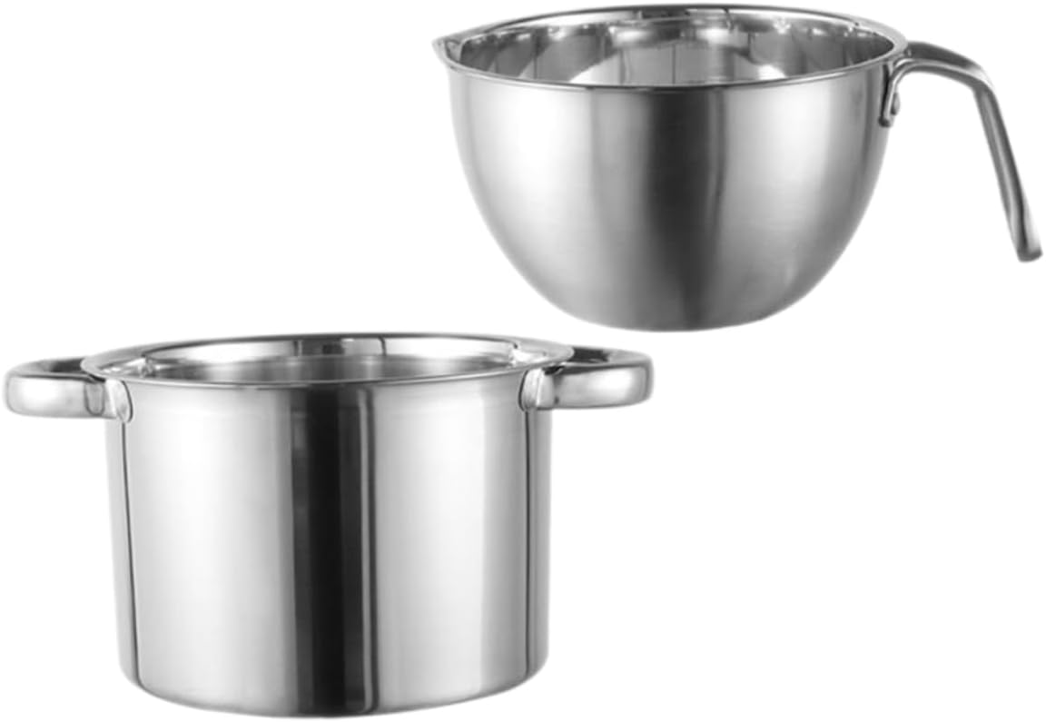 ABOOFAN Butter Cheese Melting Pot Double Boiler Pot Integrated Molding Compact Design Steel for Easy Uniform Heating