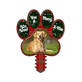 THUYPT 2D Flat Personalized Dog Christmas Tree Topper, Printed Wooden Pet Tree Topper Custom Picture, Christmas Decorative