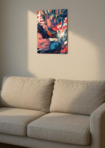 Image of NIJUKA Anime Printed A4 Size Metal sheet Poster For Home And Room Decoration | For Anime Art Fans Boys And Girls (Vegeto Poster)