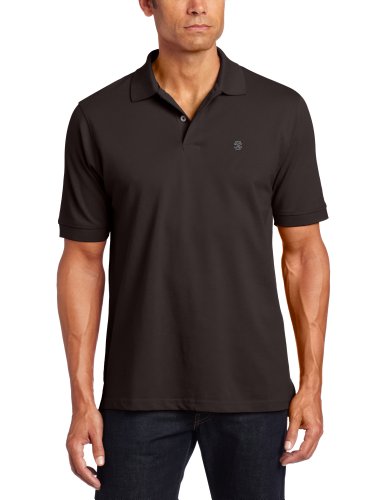 IZOD Men's Big and Tall Heritage Short Sleeve Polo, Black, 3X-Large Tall
