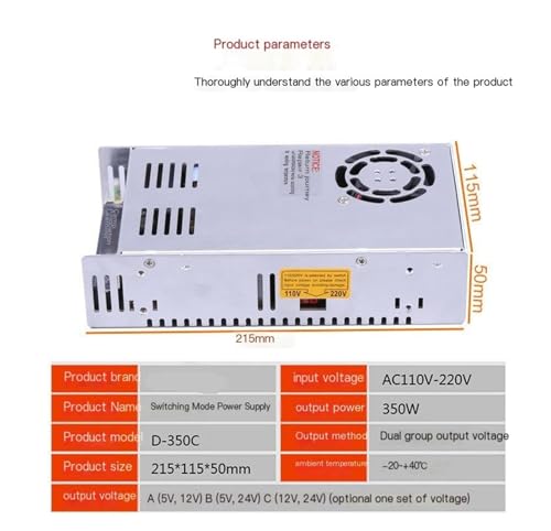 Alimentation à découpage double sortie convertisseur CA CC 12V 24V pour machine