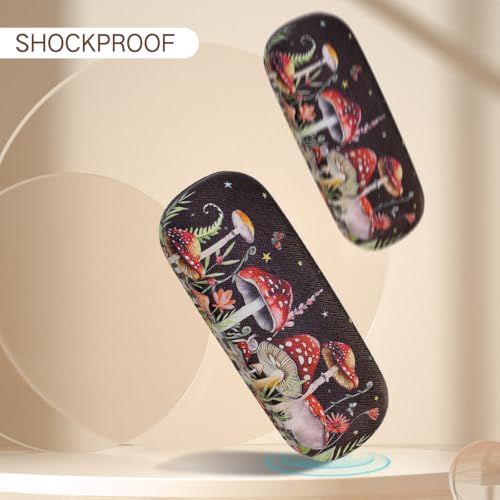 Image of PERFECTSIGHT Hard Shell Eyeglasses Case, PU Leather Protective Glasses Case, Cute Eyeglass Case for Women Men Girls