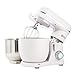 Kitchen in the box Small Stand Mixer, Mini Food Mixer for Baking with Two 3.5L Bowls, Dough Hook, Whisk, Beater, 10 Speed Settings Portable Lightweight for Daily Use (Grey White)