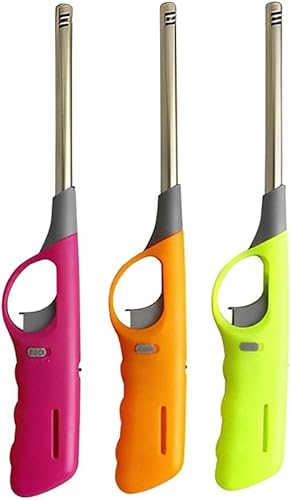 3 x Large bbq Lighters Refillable Safety Gas Candle BBQ Fire Lighter
