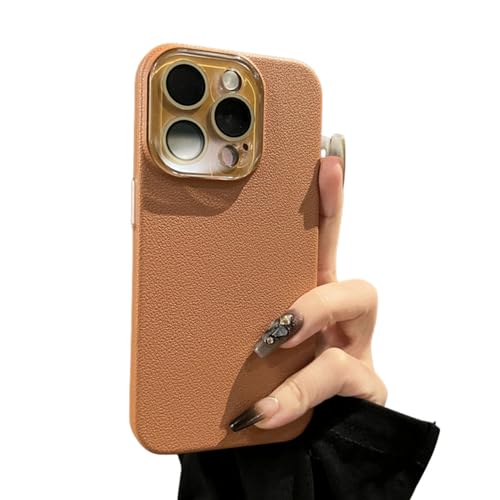 Coque en cuir de luxe pour iPhone 15 Pro Max antichoc marron ENILSA