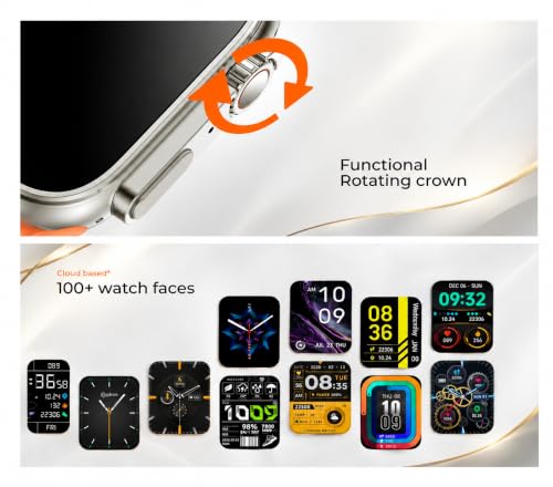 Image of T900 Ultra Big Smart Watch | Bluetooth Calling Smartwatch | Large Display Fitness Watch with Heart Rate Monitor, Sports Modes & Notifications (Orange)