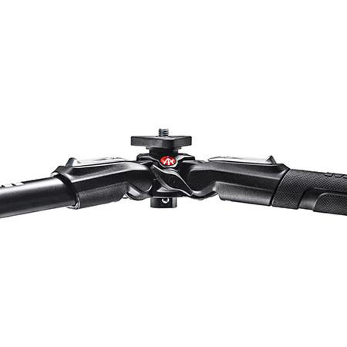 Manfrotto MK190X3-2W Kit Treppiede in Alluminio a 3 Sezioni con Testa 2 Vie Foto/Video Fluida, Nero/Antracite, per Fotocamera Mirrorless, DSLR