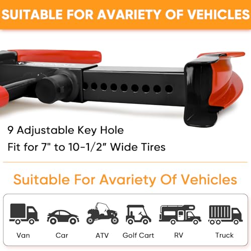 Ticonn Universal Wheel Lock, Heavy Duty Tire Lock, Automobile Security Anti Theft Clamp Lock For Car Trailer Suv Motorcycle With 3 Keys thumb #2