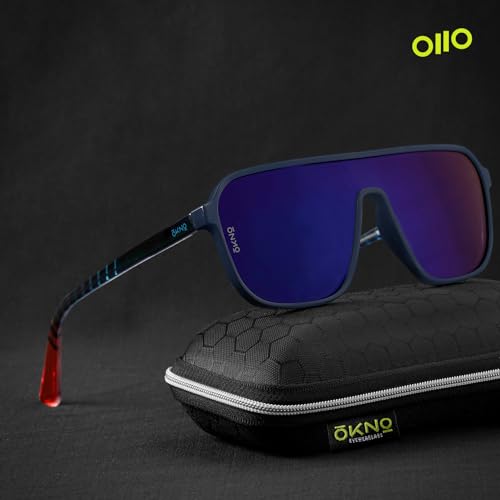 Image of Eyewearlabs OKNO | Polarized Over-Sized Unilens Rectangular Branded Stylish Sunglasses For Men & Women | 100% UV Protection Shades | Cricket Sports Cycling Driving | RYFT