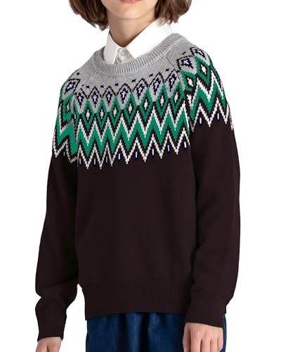 Image of BOBOYOYO Boys Sweaters 100% Cotton Cable Knit Kids Sweater Striped Pullover