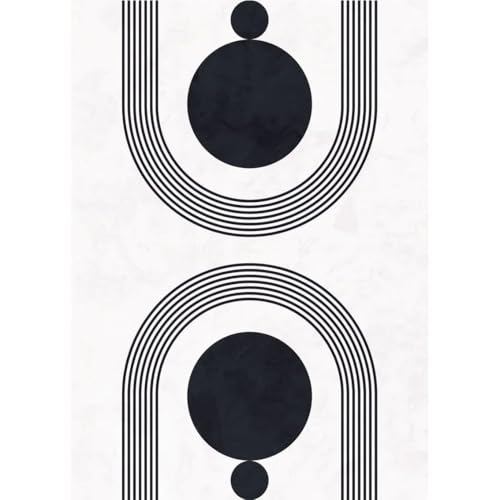 Affiche toile noir et blanc lignes géométriques décoration maison moderne 50x70cm