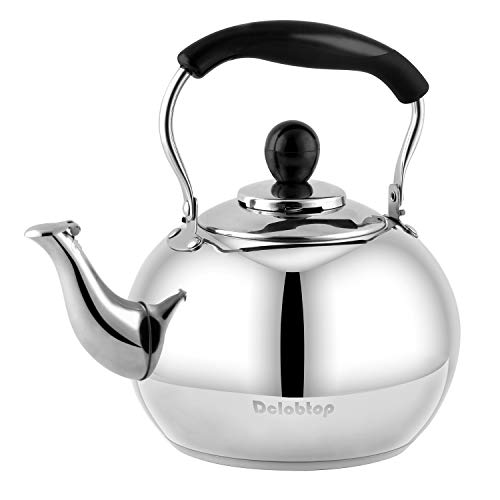 Stove Top Whistling Tea Kettle 2.5 Quart Classic teapot appearance Culinary Grade Stainless