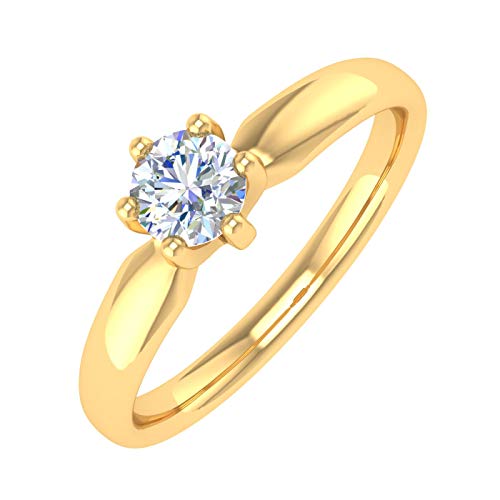 1/4 Carat 6-Prong Set Diamond Solitaire Engagement Ring Band in 10K Gold