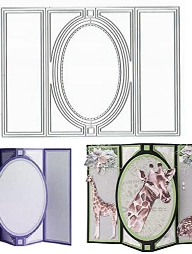 3D Card Shape Die Cuts for Card Making, Rectangular Shaped Gift Card Cutting Dies Sets Oval Banner Box Dies Stencils Embossing Template for Scrapbooking DIY Cards Album Crafts Supplies