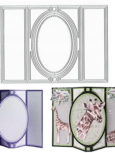 3D Card Shape Die Cuts for Card Making, Rectangular Shaped Gift Card Cutting Dies Sets Oval Banner Box Dies Stencils Embossing Template for Scrapbooking DIY Cards Album Crafts Supplies