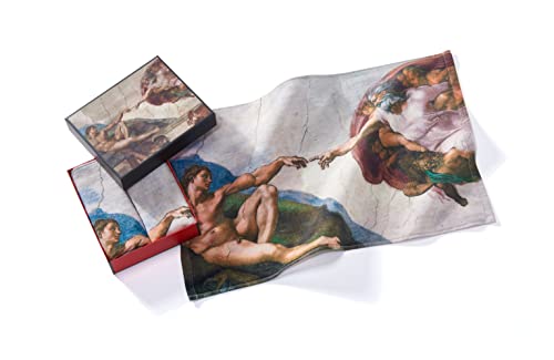 Musearta GT2-BM-TA-V433088 Unisex Guest Towels Set of 2 with The Creation of Adam by Artist Michelangelo Buonarroti Made of Cotton 40 x 60 cm