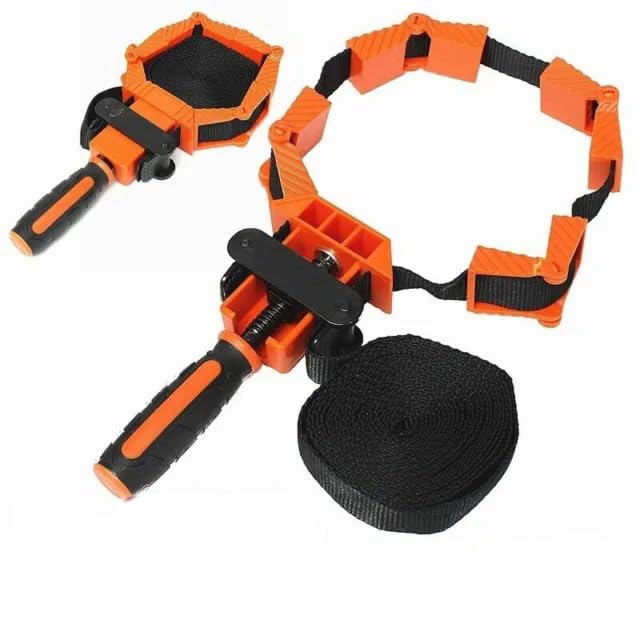 Portable 4M Nylon Belt Clamp For Woodworking – Adjustable Band Clamp With Corner Holders – Great For Chair Frames & Odd Shapes