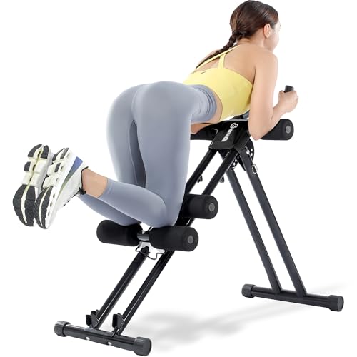 GUUG Machine Abdo Pliable Multifonction: Appareil Abdominaux et Musculation à Domicile Entraîneur Abdominal pour Femmes et Hommes Noir