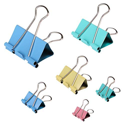 AshopZ 120 Piece Multi-Colored Assorted Metal Binder Clips for Document Organization AshopZ 120 Piece Multi-Colored Assorted Metal Binder Clips for Document Organization