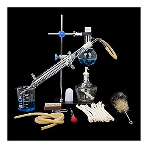Sucastle Cristalería de Laboratorio Industrial científica Kit 10pcs Destilador de Agua Destilación Aparato Essential Set Aparato destilador de Aceite purificador de Destilación