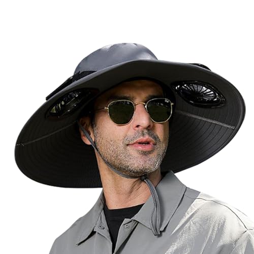 Chapeau de pêche anti coup de chaleur avec ventilateur solaire intégré