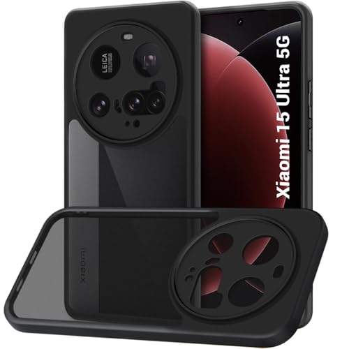 Image of TheGiftKart Hybrid Shockproof Back Cover Case for Xiaomi 15 Ultra 5G | Hard Back Cover Case for Xiaomi 15 Ultra 5G (PC & TPU, Translucent Smoke Matte Back, Black Sides)